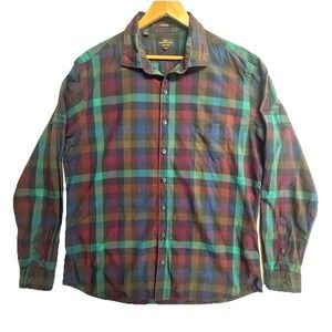 Rodd & Gunn Shirt Mens 2XL Plaid Button Up Cotton Woven Italy XXL